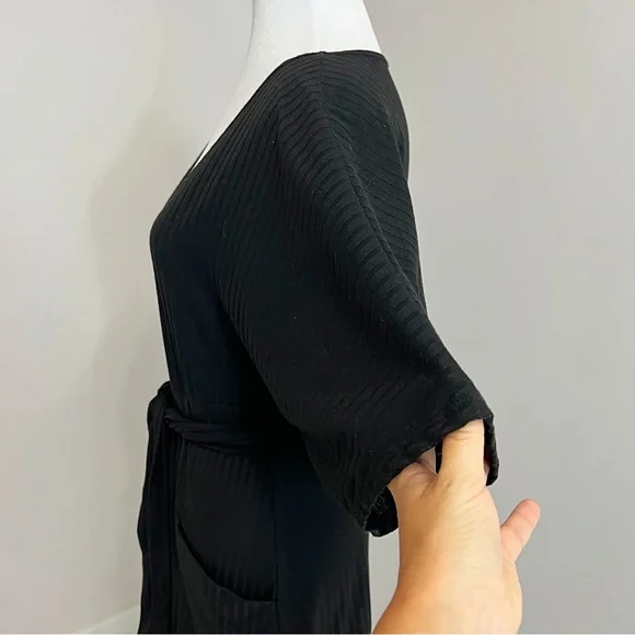 Rolla Coster Plunging Black Wrap Dress with
Flutter Sleeve Size: L - Picture 11 of 16